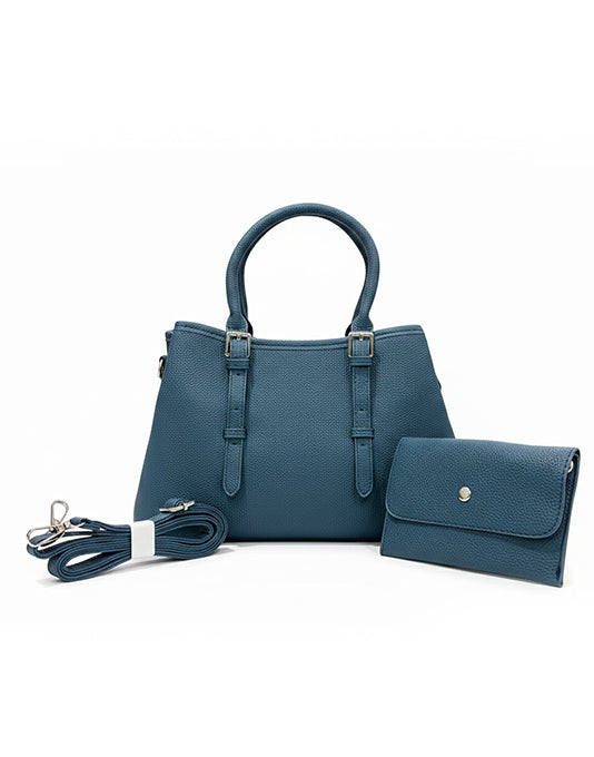Double Belted Strap - Royal Blue - Hand Bag - 1201370857000