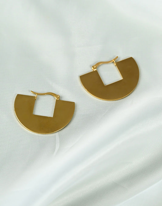 Semi Circle Gold Color Earring - 1201569746500