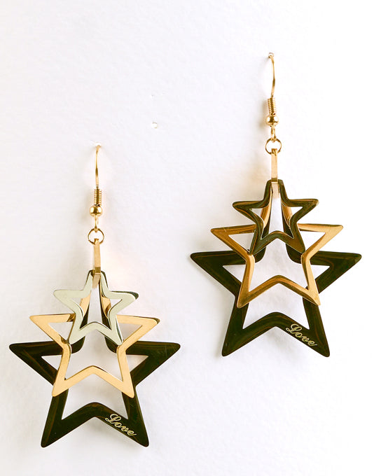 Star Dangle Earrings Set - 070700801606-3